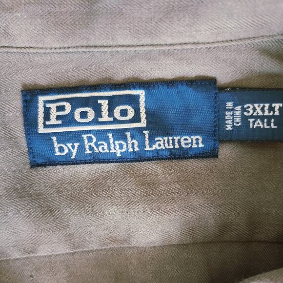 Polo Ralph Lauren Men's 3XLT Silk- Linen-Cotton Blend Long Sleeve Button Down - Picture 2 of 5